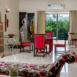 Common Dining Area: Common dining area with exquisite hand-crafted furnitures at Concord Casablanca Serviced Apartment