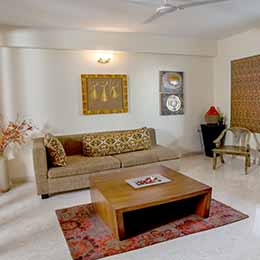 Common Dining Area: Common dining area with exquisite hand-crafted furnitures at Concord Casablanca Serviced Apartment